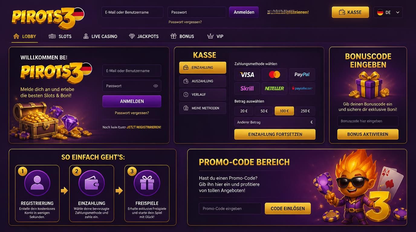 Schritte zur Aktivierung der Freispiele: Registrierung, Einzahlung, ggf. Code.